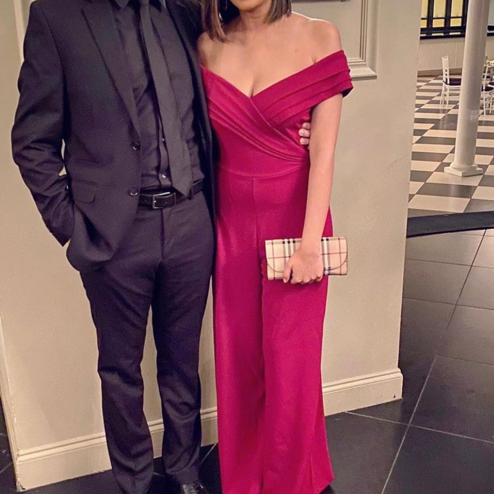 Lulus off the shoulder jumpsuit